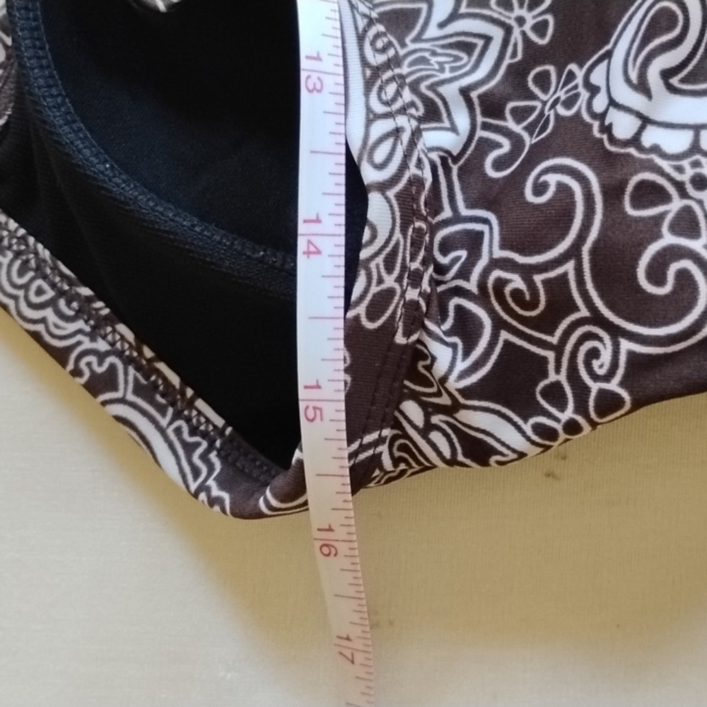 *50off3* Jantzen Tankini Set Top Skirted Bottoms 8 Brown White Paisley - Picture 7 of 10